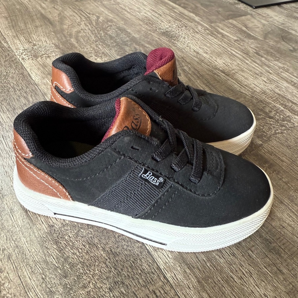 Bass Sneakers Casual Shoes Black Brown Accent Toddler Kid Lace‎ Up Size 8